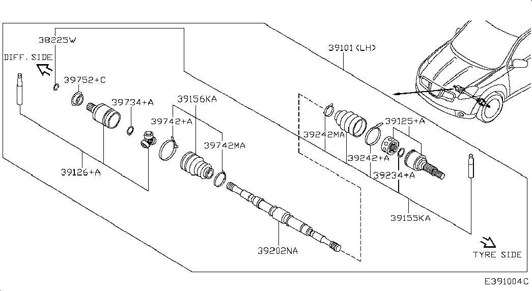 MAZDA C97DAJA00A - Пыльник, приводной вал parts5.com