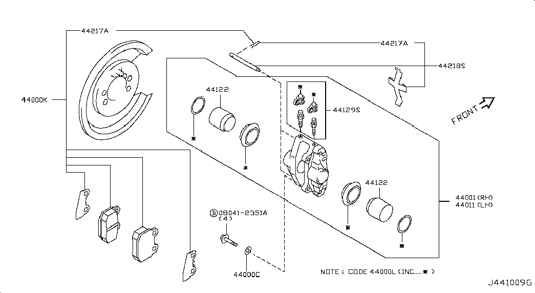 Infiniti 44060CD026 - Тормозные колодки, дисковые, комплект parts5.com