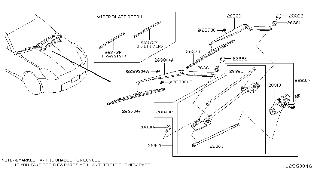 NISSAN 28890-AM615 - Щетка стеклоочистителя parts5.com