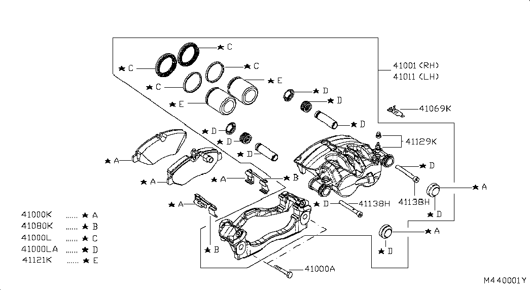 NISSAN D1060MB60A - Тормозные колодки, дисковые, комплект parts5.com