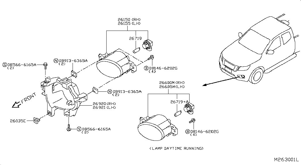 NISSAN 26155-8992A - Противотуманная фара parts5.com