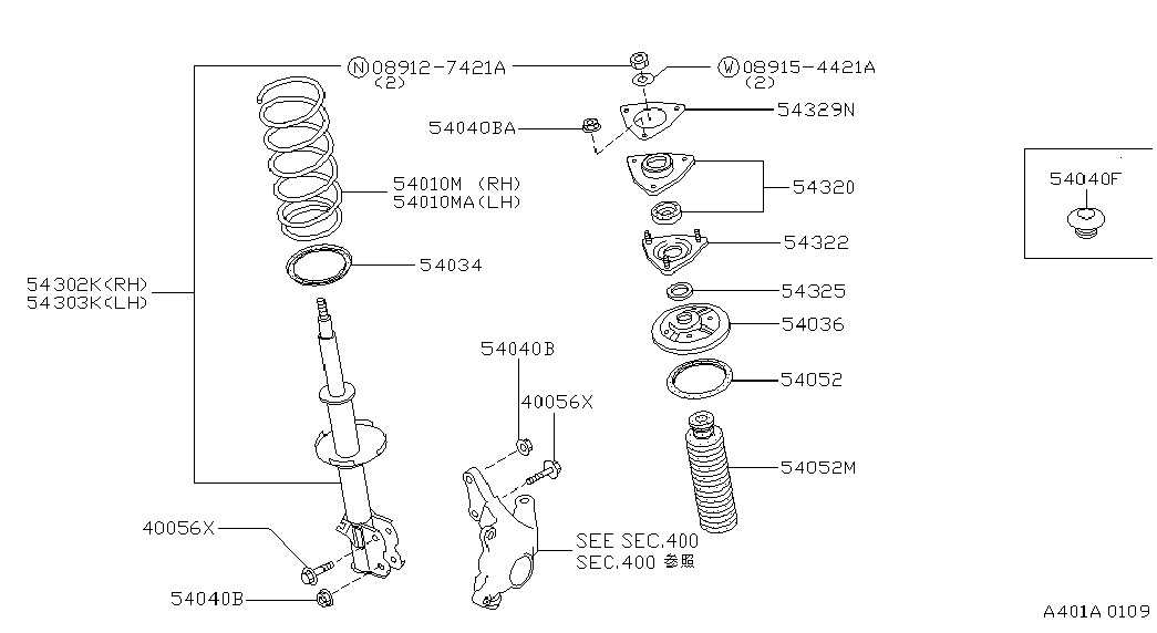 NISSAN 54325-50Y00 - Опора стойки амортизатора, подушка parts5.com