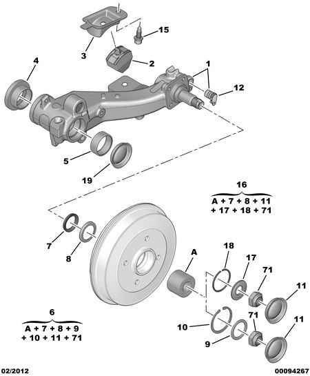 CITROËN/PEUGEOT 5175 AT - Балка моста, рама parts5.com