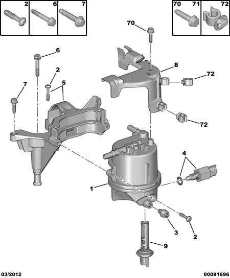 PEUGEOT (DF-PSA) 1901 99 - Топливный фильтр parts5.com