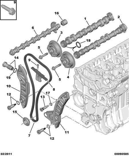 CITROËN/PEUGEOT 0816 J2 - Комплект цепи привода распредвала parts5.com