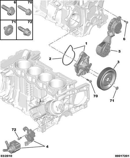 PEUGEOT 1201 L4 - Дополнительный водяной насос parts5.com