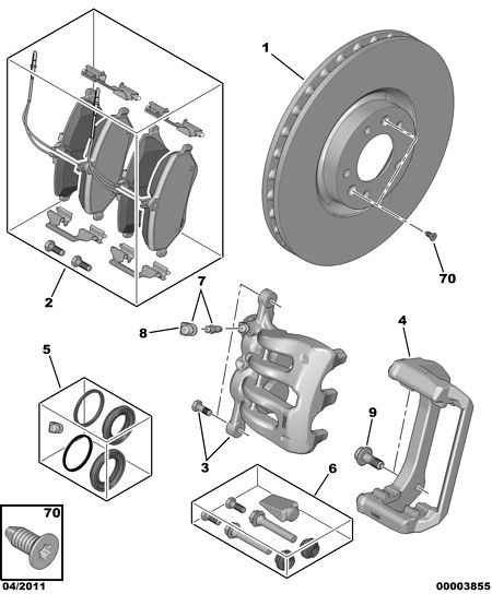 CITROËN/PEUGEOT 4253 83 - Тормозные колодки, дисковые, комплект parts5.com