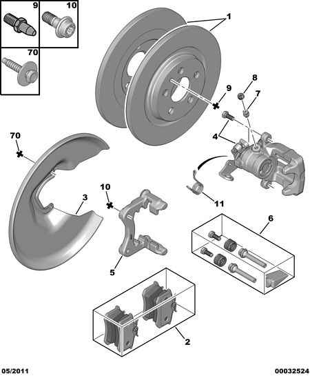 PEUGEOT 4252 32 - Тормозные колодки, дисковые, комплект parts5.com