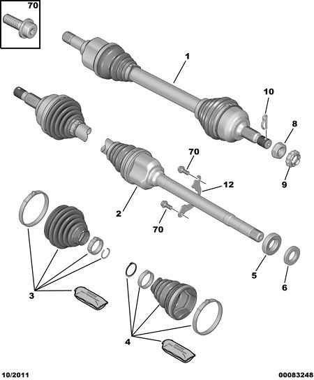 CITROËN 98 016 119 80 - Шарнирный комплект, ШРУС, приводной вал parts5.com