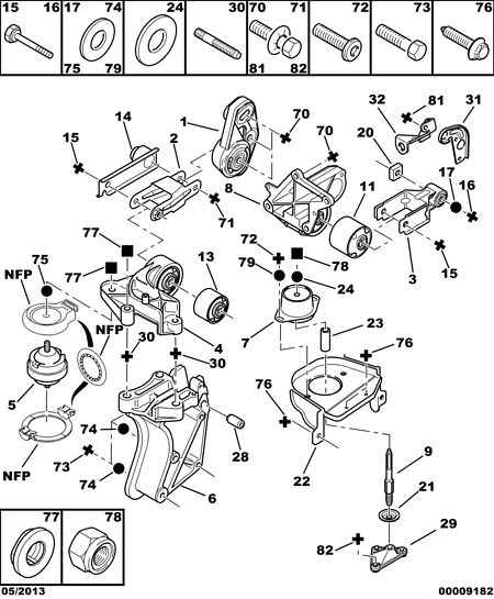 CITROËN/PEUGEOT 1827 28 - Подушка, опора, подвеска двигателя parts5.com