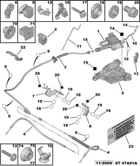 CITROËN 4746 79 - Тросик, cтояночный тормоз parts5.com