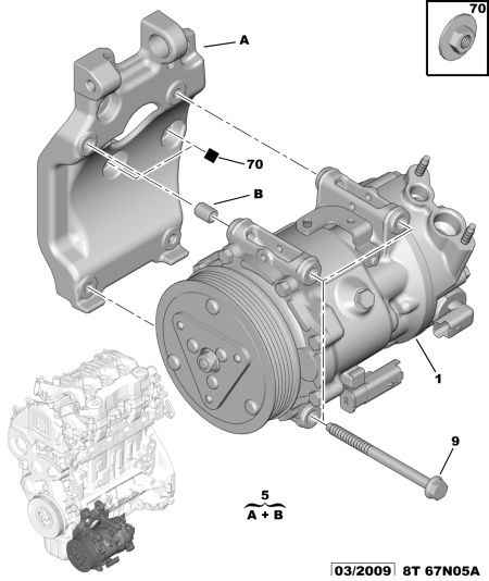 CITROËN 6487.34 - Compressor, air conditioning parts5.com