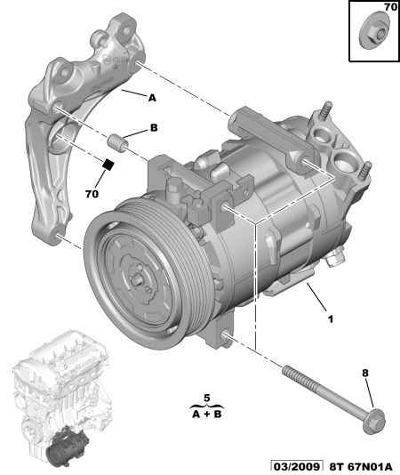 CITROËN 6487.40 - Компрессор кондиционера parts5.com