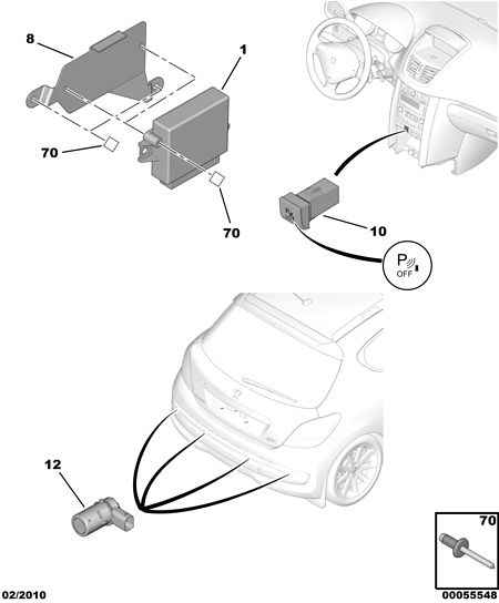 CITROËN/PEUGEOT 6590.H1 - Датчик, система помощи при парковке parts5.com