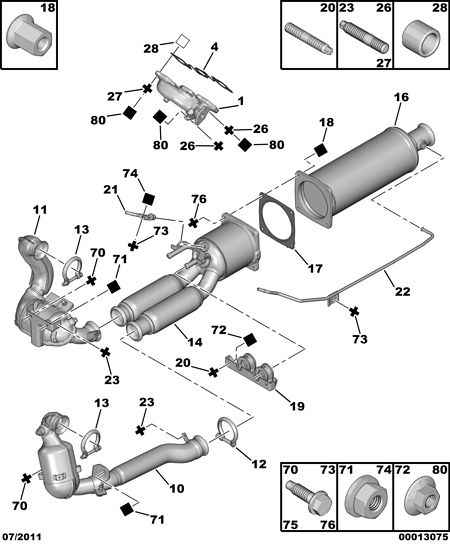 CITROËN 1713.79 - Соединительные элементы, система выпуска parts5.com