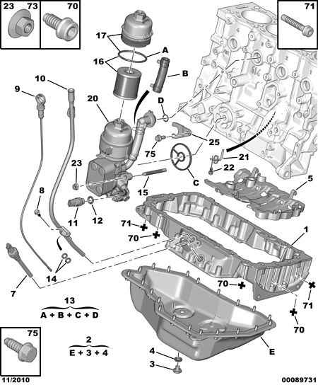 CITROËN 1171.R4 - Воронка, указатель уровня масла parts5.com