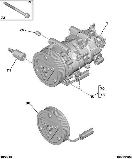 CITROËN 6487.69 - Compressor, air conditioning parts5.com