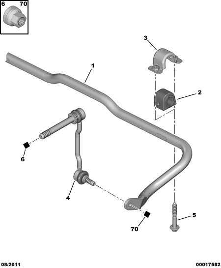 CITROËN/PEUGEOT 5087.52 - Тяга / стойка, стабилизатор parts5.com