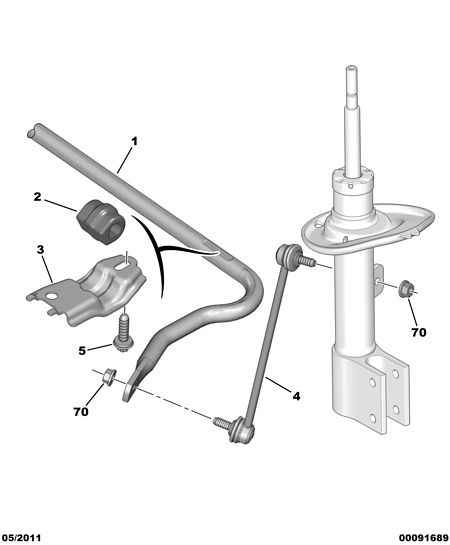 Chrysler 5087 62 - Тяга / стойка, стабилизатор parts5.com