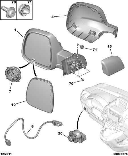 PEUGEOT (DF-PSA) 16 081 812 80 - Зеркальное стекло, наружное зеркало parts5.com