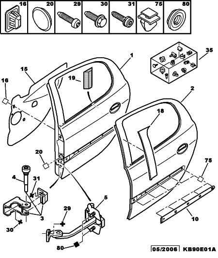 PEUGEOT 9181.C9 - Дверной шарнир parts5.com