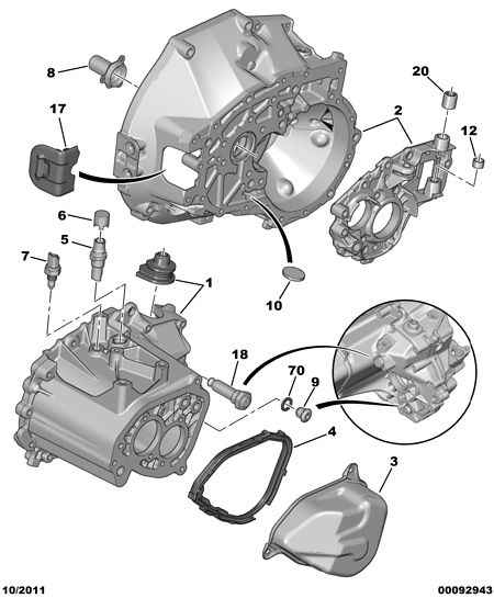 CITROËN/PEUGEOT 2257 53 - Датчик, переключатель, фара заднего хода parts5.com