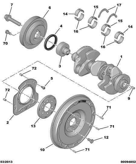 DS 98 032 887 80 - Уплотняющее кольцо, коленчатый вал parts5.com