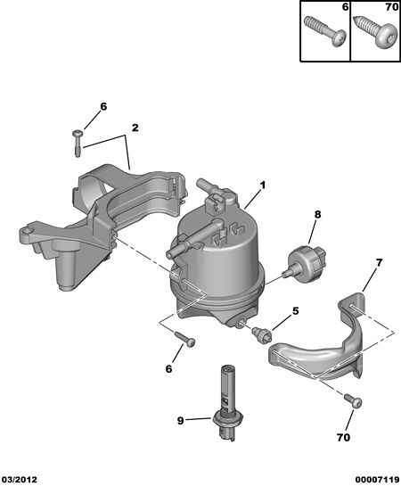 PEUGEOT (DF-PSA) 1904.45 - Предварительный нагреватель топлива parts5.com