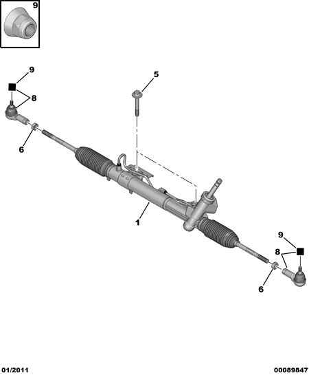 PEUGEOT 4001.69 - Inner Tie Rod, Axle Joint parts5.com