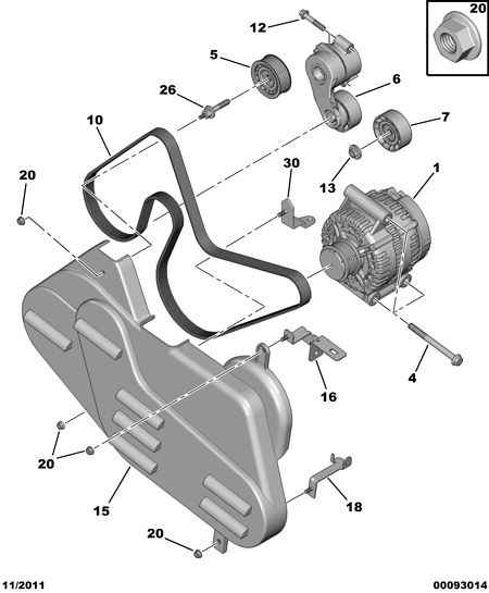 PEUGEOT 5750 YH - V-Ribbed Belt parts5.com