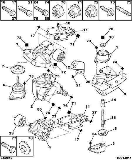 PEUGEOT 1827.14 - Подушка, опора, подвеска двигателя parts5.com