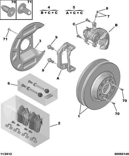 FIAT 4253 67 - Тормозные колодки, дисковые, комплект parts5.com