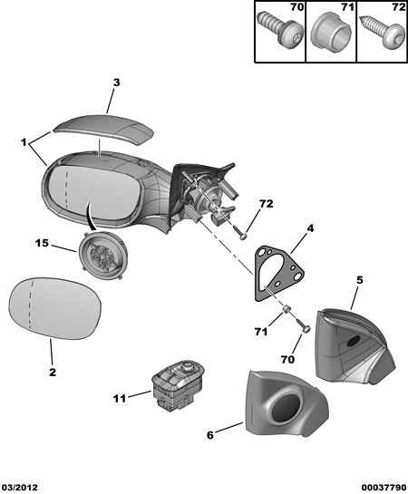 PEUGEOT 8153 LA - Наружное зеркало parts5.com