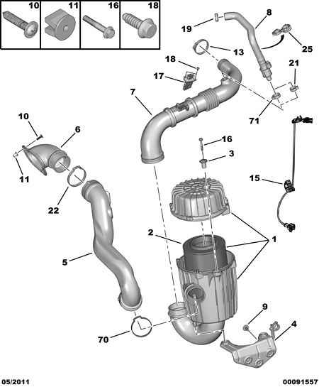 CITROËN/PEUGEOT 96 749 588 80 - Датчик потока, массы воздуха parts5.com