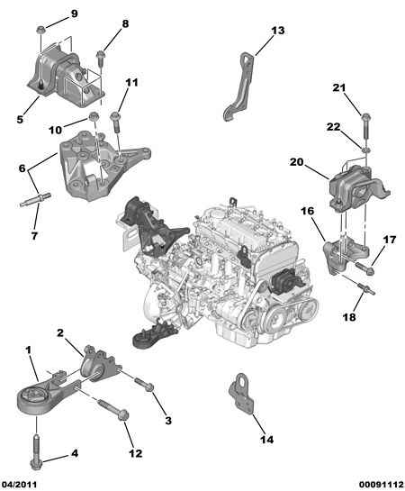 PEUGEOT 1806 91 - Подушка, опора, подвеска двигателя parts5.com