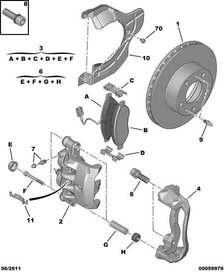 CITROËN 4254-61 - Тормозные колодки, дисковые, комплект parts5.com