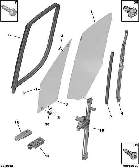 CITROËN 16 077 069 80 - Стеклоподъемник parts5.com