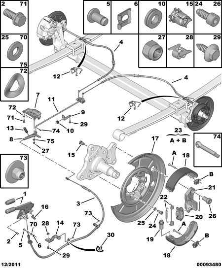 CITROËN/PEUGEOT 4241 N5 - Комплект тормозных колодок, барабанные parts5.com