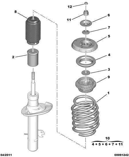 DS 5038 H4 - Опора стойки амортизатора, подушка parts5.com