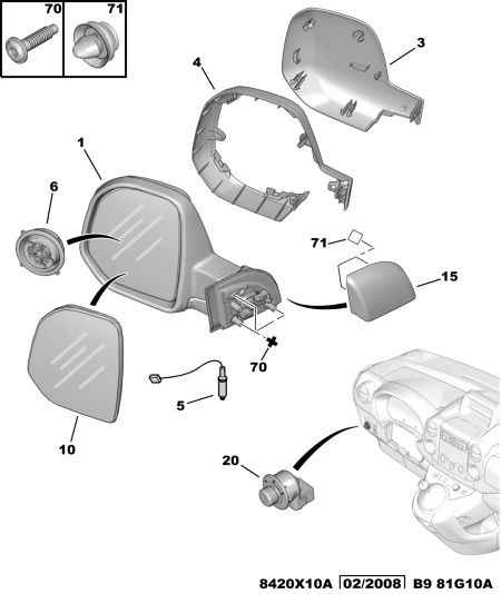 PEUGEOT 8152 F8 - Наружное зеркало parts5.com