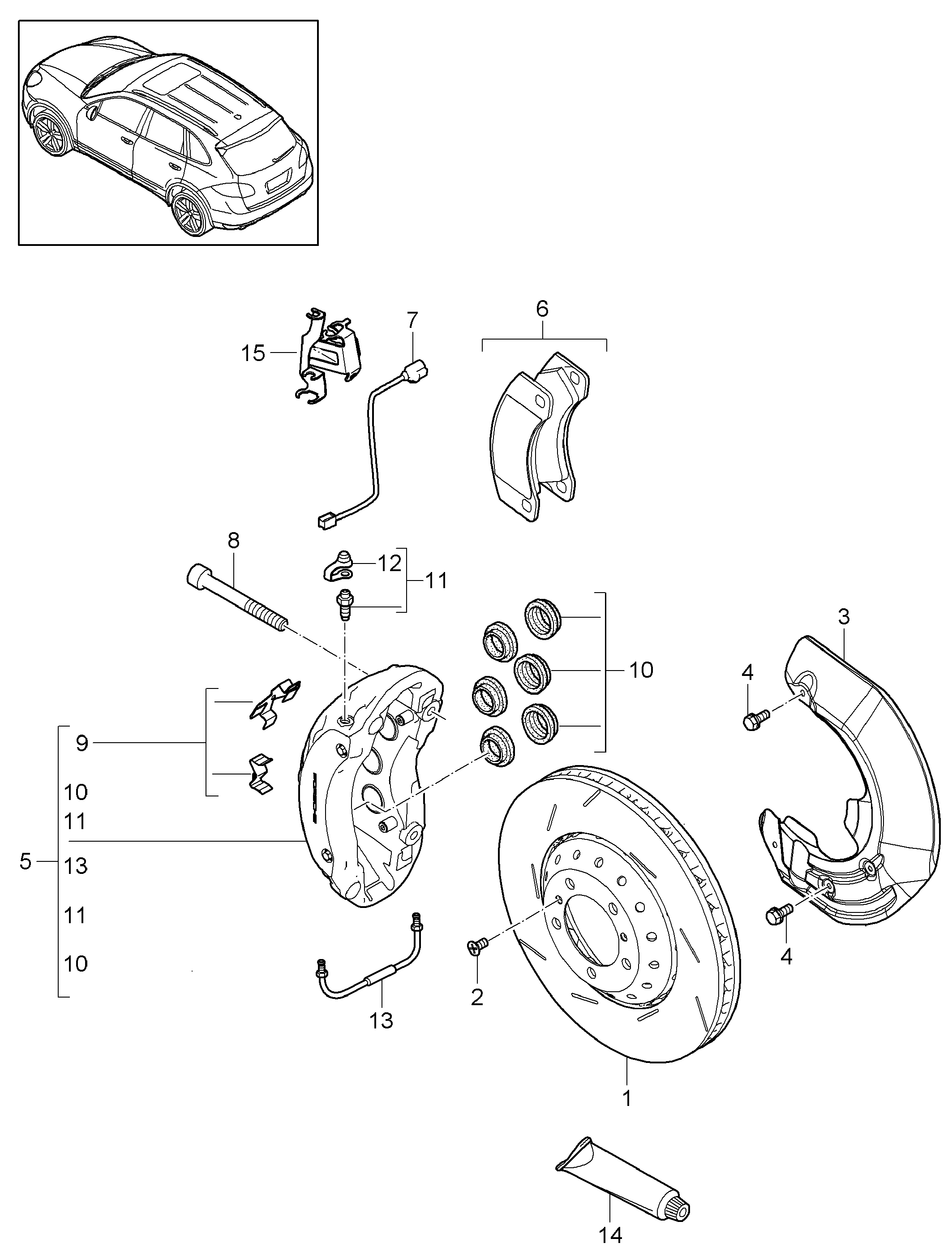 Porsche 95835193901 - Тормозные колодки, дисковые, комплект parts5.com