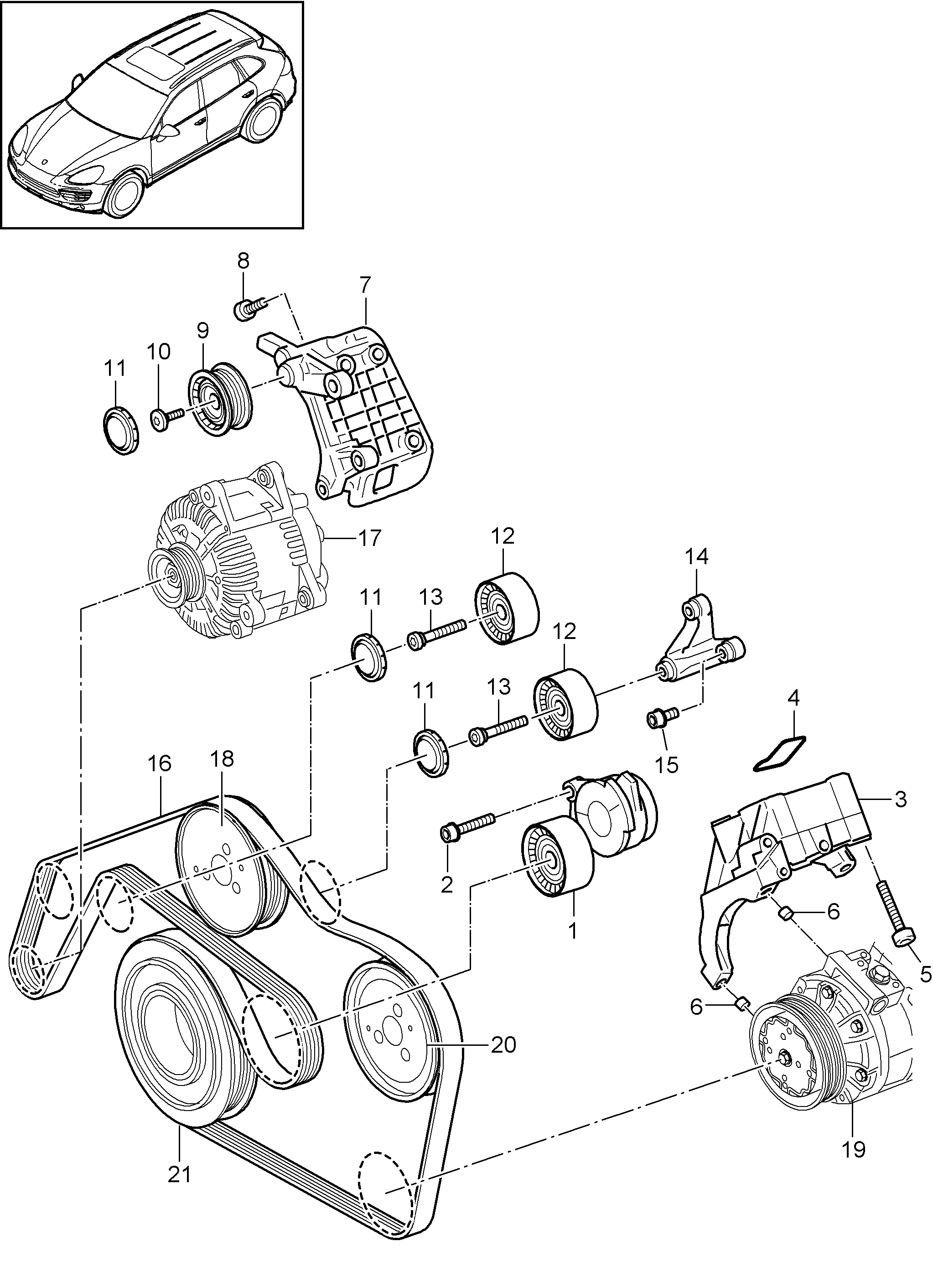 Jeep 95510211801 - Направляющий ролик, поликлиновый ремень parts5.com