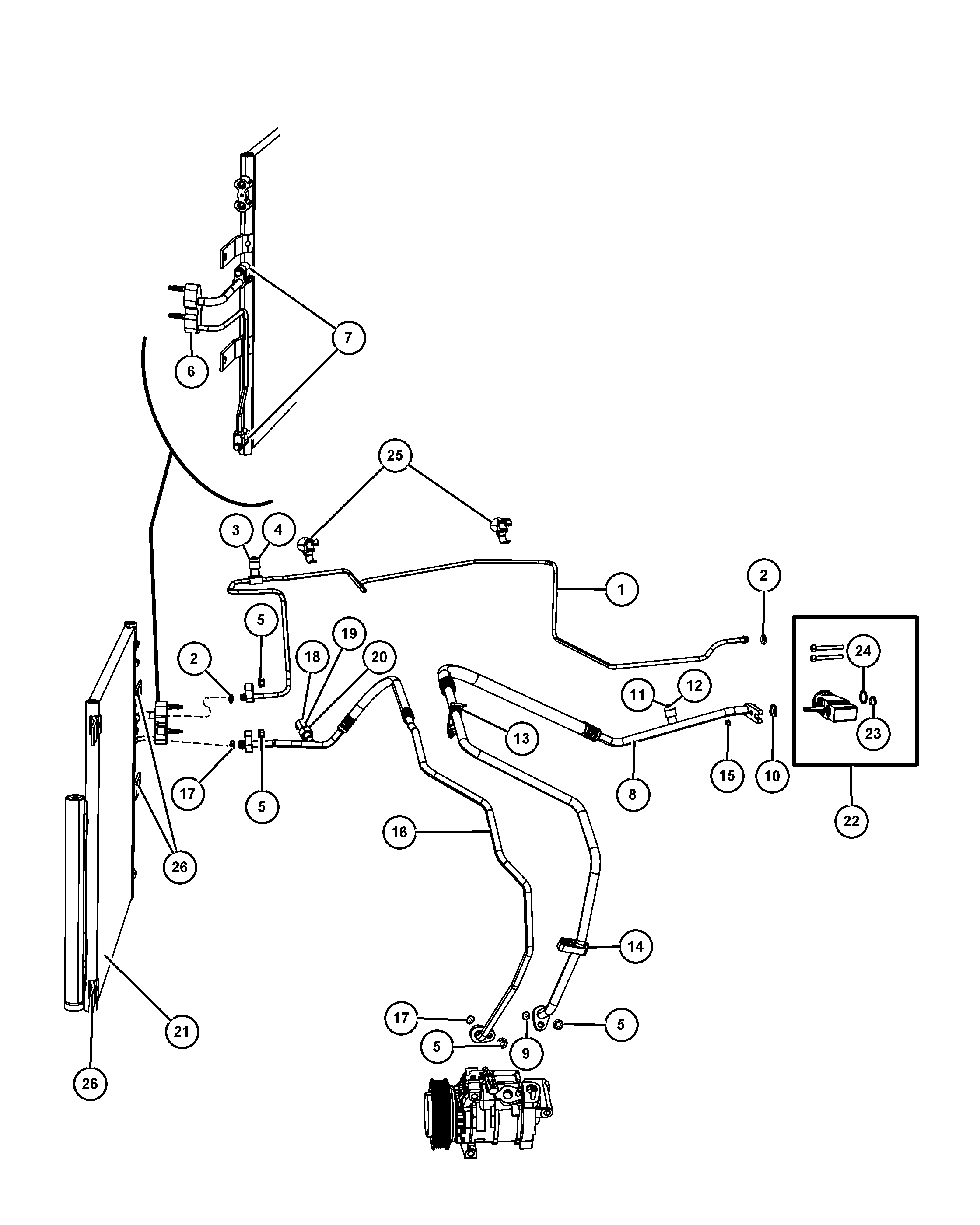 Chrysler 68086 127AA - Уплотнительное кольцо, линия кондиционера parts5.com