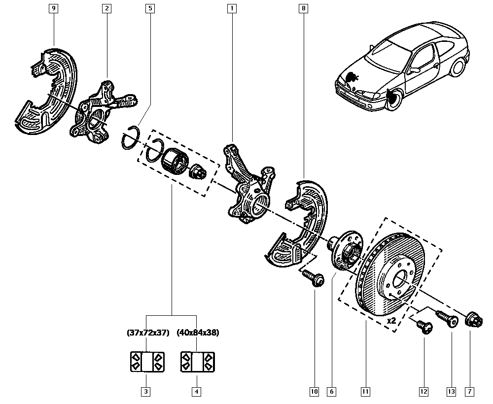 DACIA 7701 205 779 - Комплект подшипника ступицы колеса parts5.com