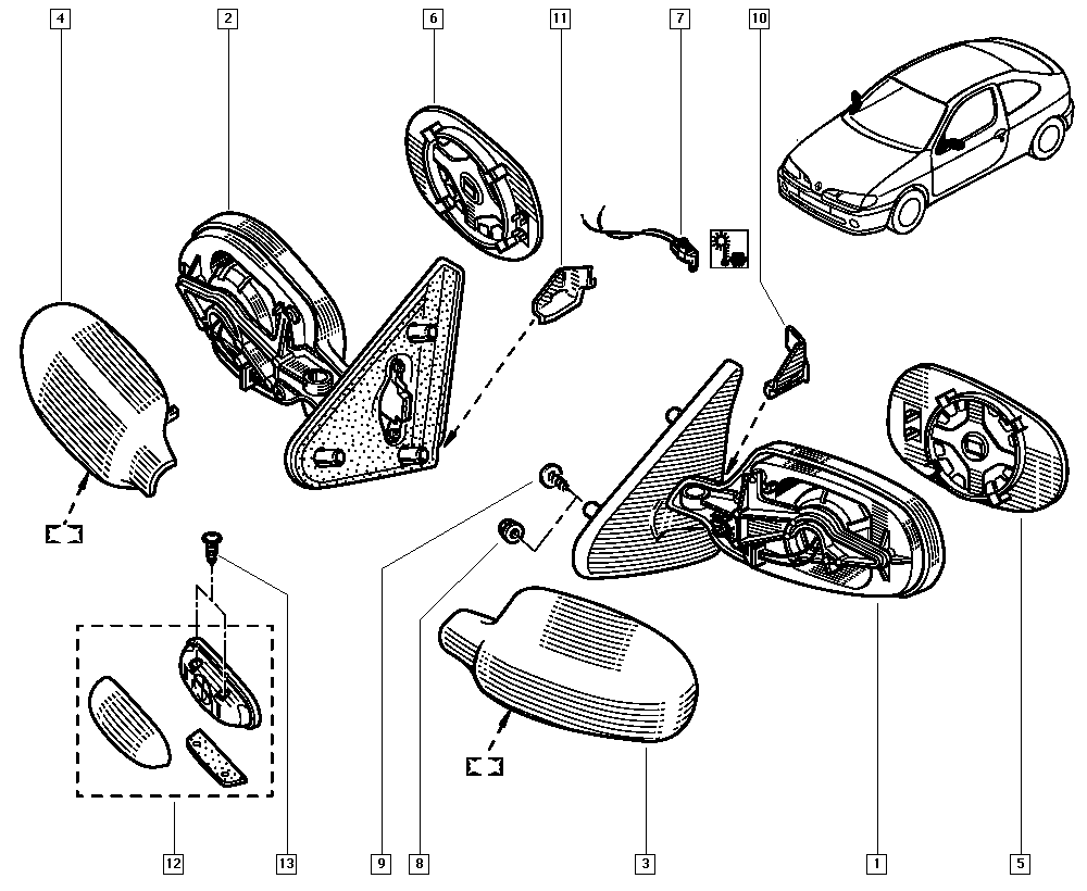 RENAULT 7700431469 - Наружное зеркало parts5.com