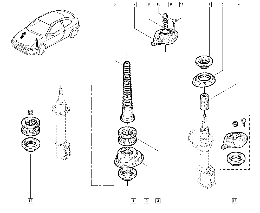 RENAULT 7701470090 - Опора стойки амортизатора, подушка parts5.com