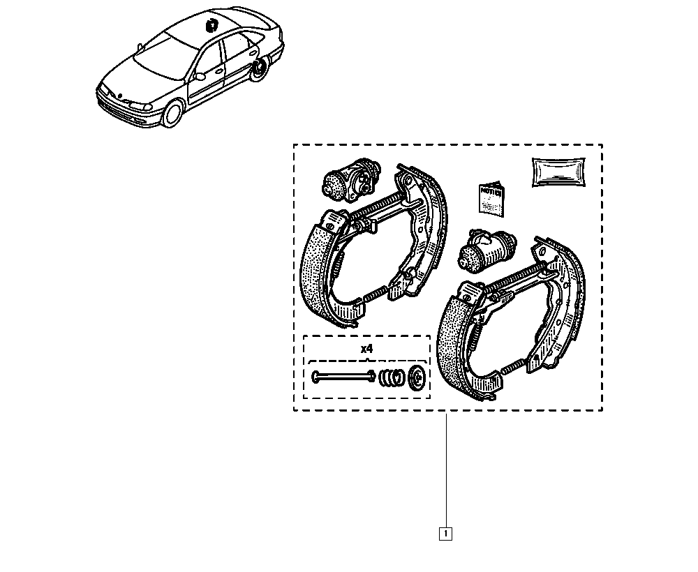 RENAULT 77 01 205 817 - Комплект тормозных колодок, барабанные parts5.com