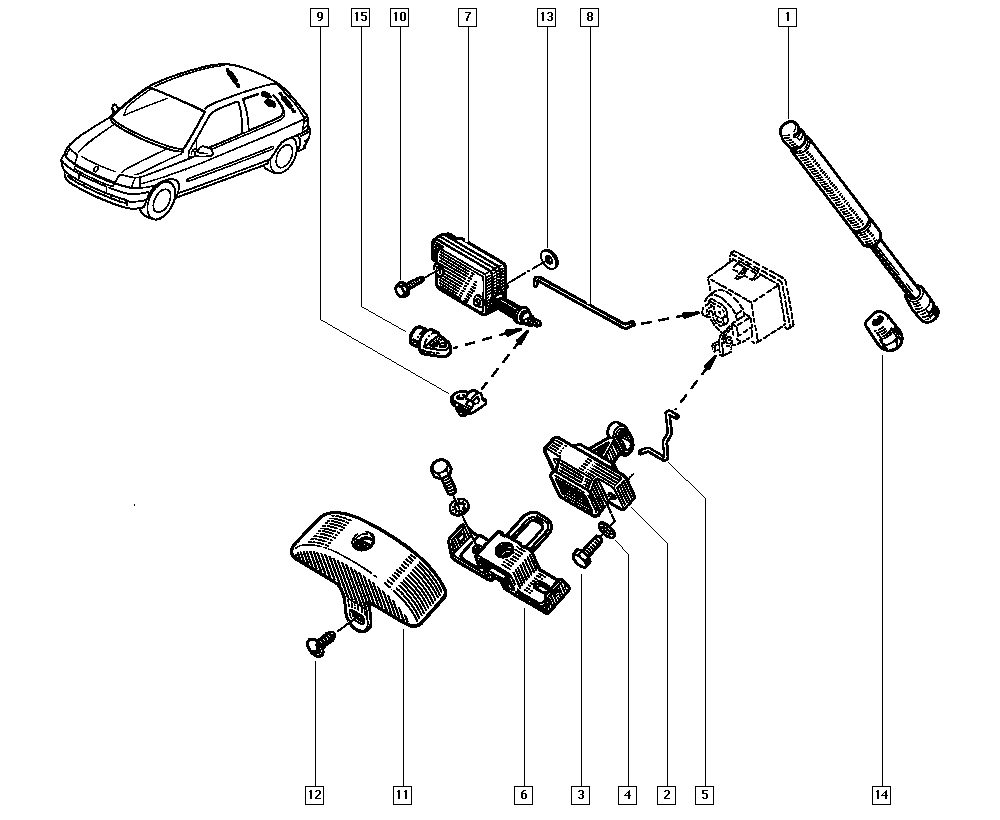 RENAULT 7700800311 - Газовая пружина, упор parts5.com