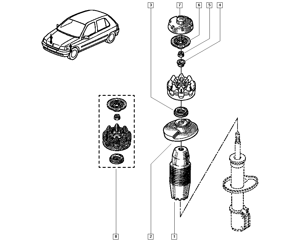 RENAULT 77 01 470 088 - Опора стойки амортизатора, подушка parts5.com