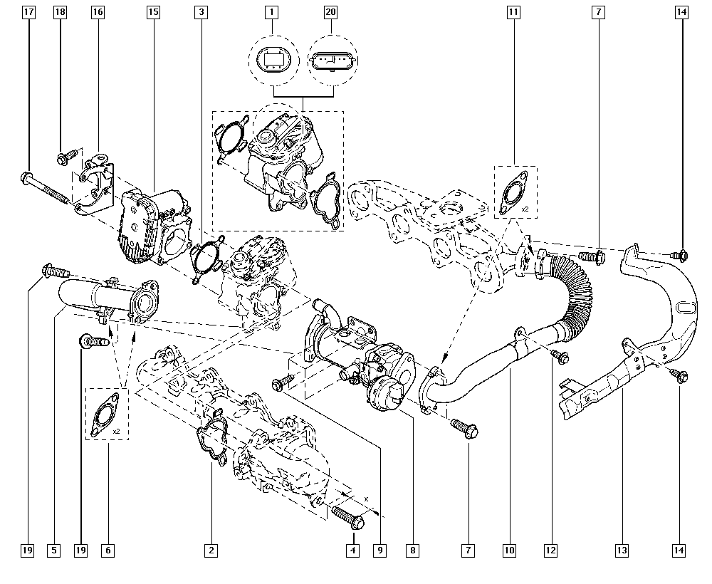 FIAT 7701062171 - Прокладка, клапан возврата ОГ parts5.com